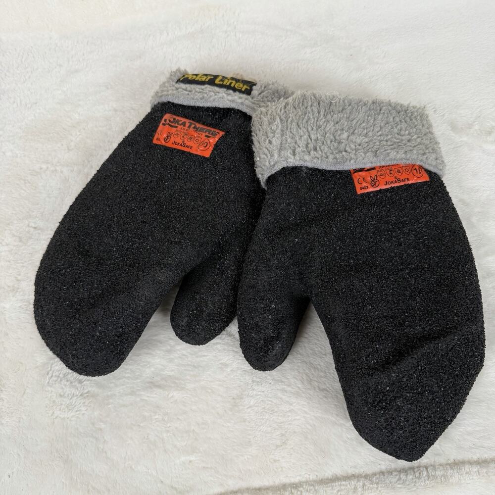 JokaTherm Polar Liner Black Thermal Work Mittens Wool Liner Finland Size 10